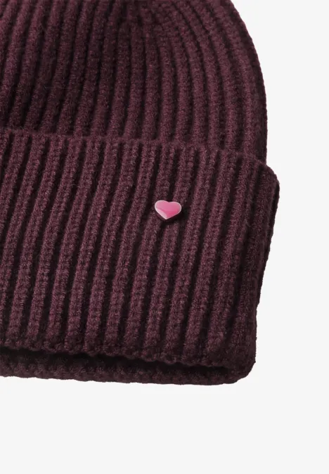 Strick-Beanie in Unifarbe russet red Strick-Beanie in Unifarbe russet red