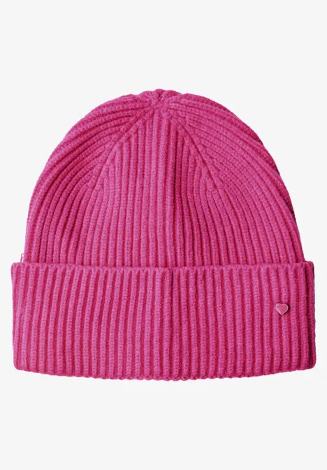 Strick-Beanie in Unifarbe ruby raspberry Strick-Beanie in Unifarbe ruby raspberry