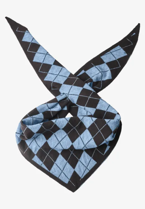 Foulard triangulaire à motif Argyle loom blue Foulard triangulaire à motif Argyle loom blue