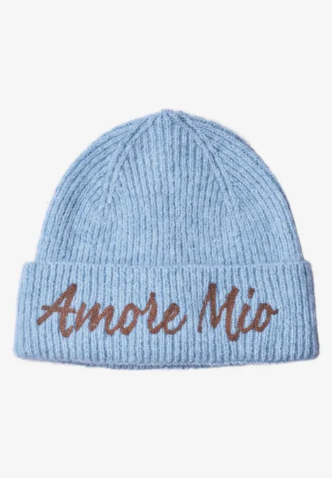 Bonnet avec motif typographique starry blue mel.