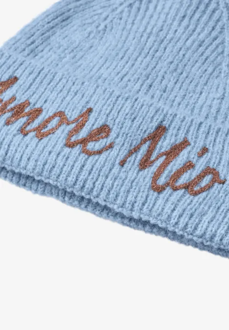 Bonnet avec motif typographique starry blue mel.