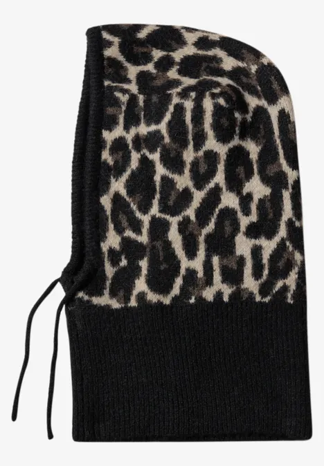 Bivakmuts met luipaardprint Black