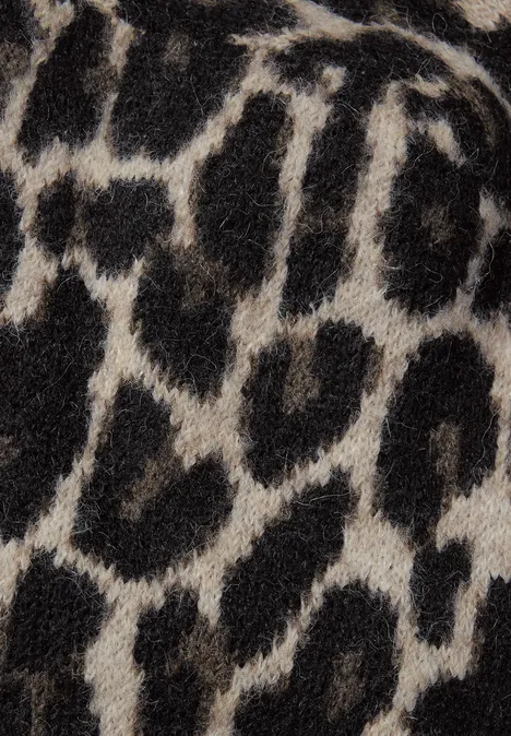 Bivakmuts met luipaardprint Black