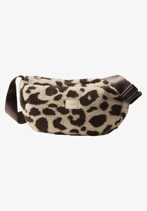 Teddy-Tasche mit Leo-Muster charred brown