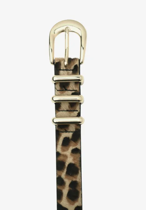 Ceinture à motif léopard Black