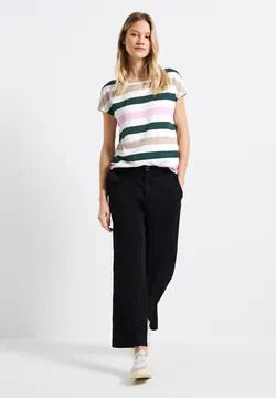 Street One Damen T-Shirt Gestreift – Lässiger Sommer-Look Mit Rundhals & Weicher Jersey-Qualität