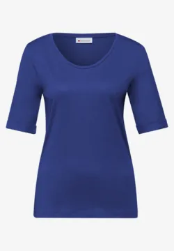 T-shirt met capuchon voor dames in Blauw