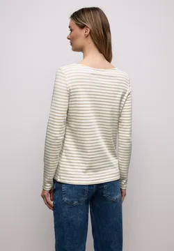 Zeagoo Damesshirt met lange mouwen, V-hals, T-shirt met lange mouwen, slim fit, elegant, stretch, top, geribbeld, casual, effen, pullover, herfst XS-XXL, wit, S