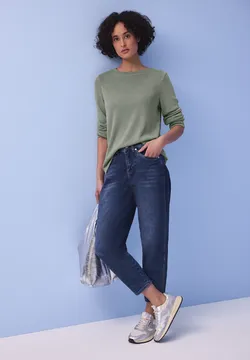 Haut Femme Street One à Manches 3/4 - Imprimé Fleuri Et Rayures Blanc/noir - Taille 4 - Occasion Très Bon état