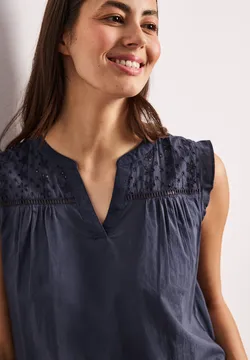 Blusentop mit Frills für Damen in Grün