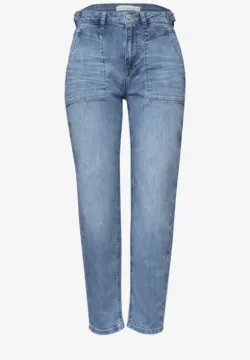 Street One Dames denim brede pijpen, casual fit, hw, wi, blauw, 33W x 26L