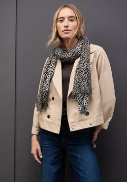 Street One Damen Schal - Semitransparent Mit Karomuster, 70x190 Cm, Weiche Viskose