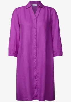 Street One Studio Robe Femme Lin Léger - Robe Été Col V Avec Poches Et Cordon Taille