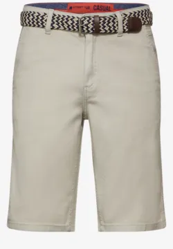 Short D'été Homme Coupe Droite - Chino Léger, Taille élastique Avec Cordon, Poches, Pour Sport Ou Détente - 3