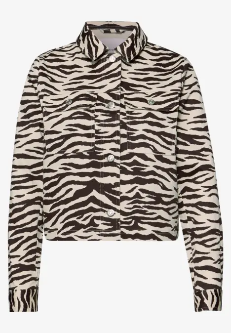 Kurzjacke mit Zebra-Muster in Schwarz und Weiß