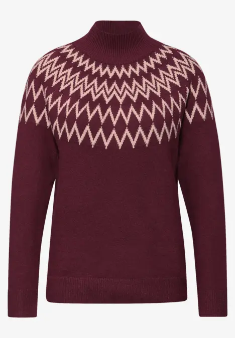 Pullover im Norweger-Look wildberry red