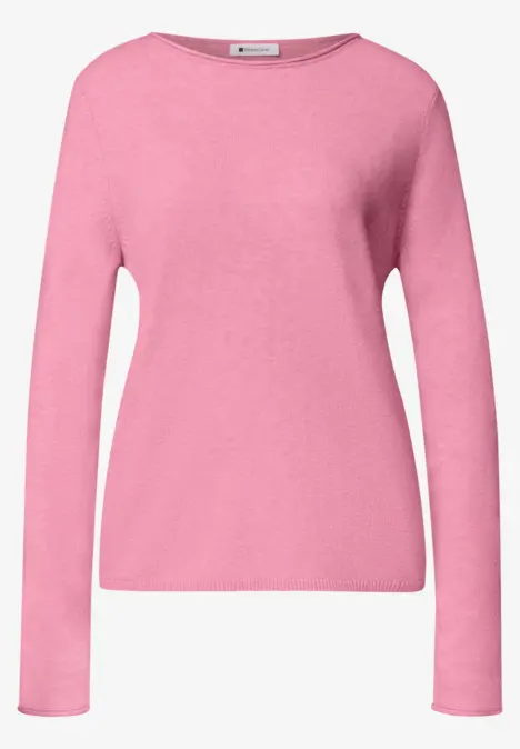 Ein schlichtes, rosa Langarmshirt für Damen.