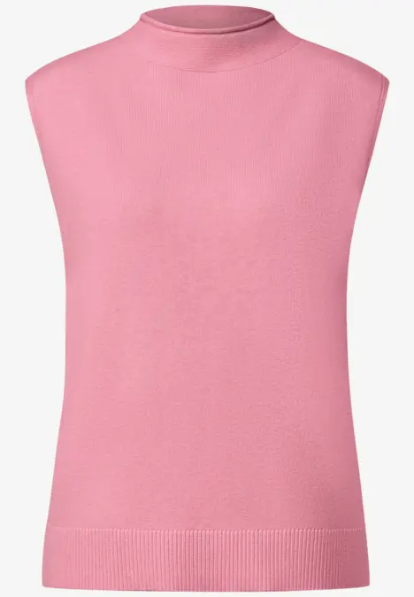 Rosa, ärmelloses Top mit Rundhalsausschnitt.