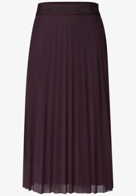 Jupe midi plissée violette avec taille élastique