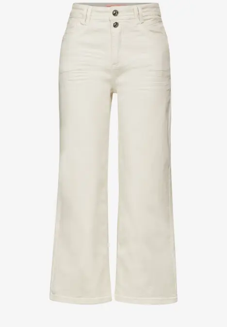 Jupe-culotte 7/8 en jean soft ecru washed
