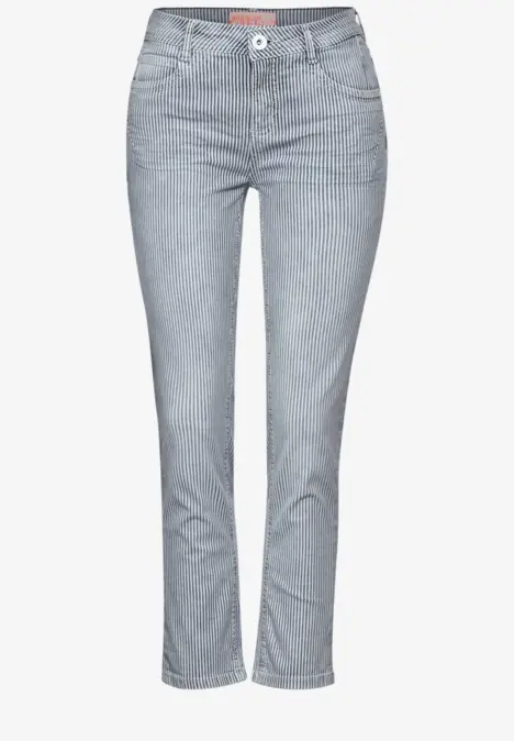 Jean 7/8 à rayures stripe soft washed