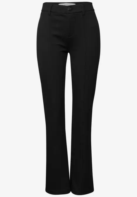 Schwarze, elegante Damenhose mit geradem Bein.