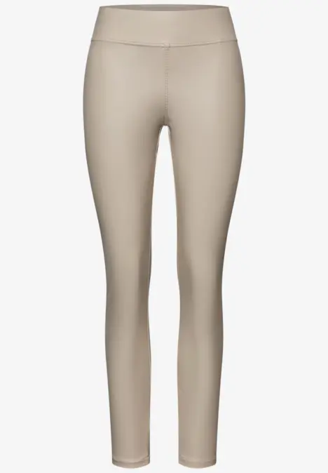 Leder Look Leggings dark moonstone sand