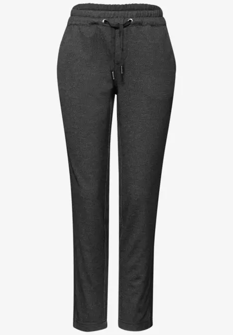 Dunkelgraue Sweatpants mit Kordelzug und geradem Bein, schlicht