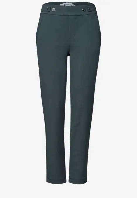 Dunkelgrüne, gerade geschnittene Hose mit schmaler Silhouette