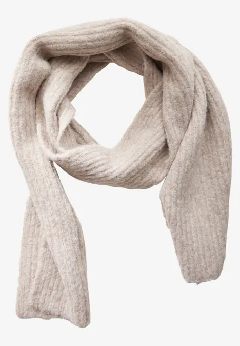 Langer Strickschal quinoa beige