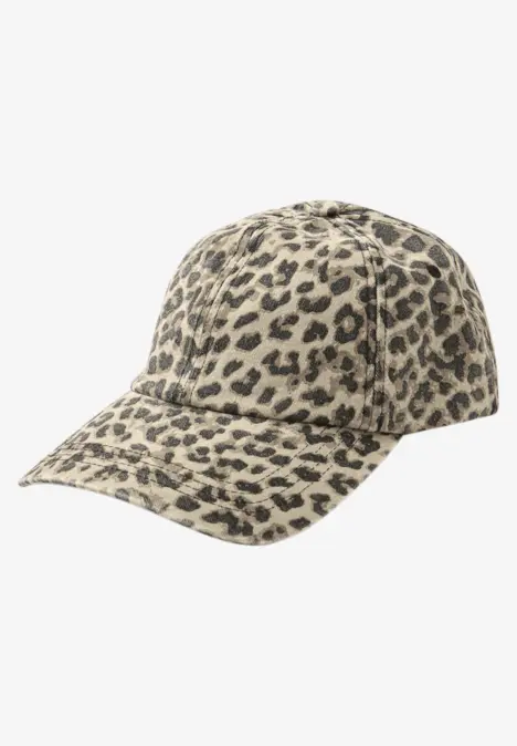 Cap mit Leo-Muster im Washed-Look Desert Taupe