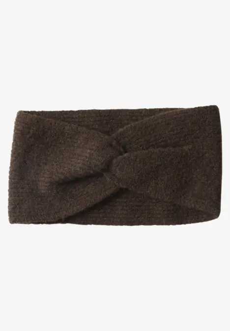 Feinstrick Stirnband in Unifarbe auburn brown mel.