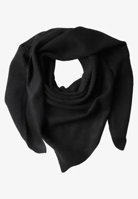 Feinstrick Dreieckstuch in Unifarbe Black