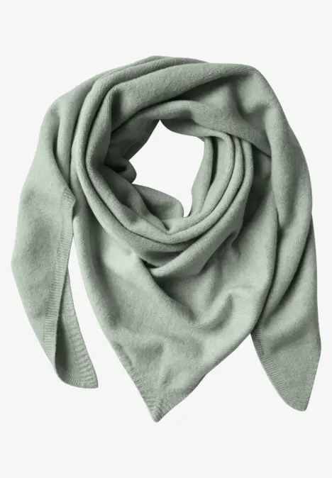 Feinstrick Dreieckstuch in Unifarbe eucalyptus green mel.
