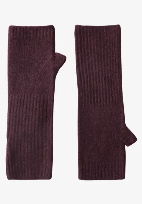 Manchettes en maille fine, couleur unie rustic rouge mel.