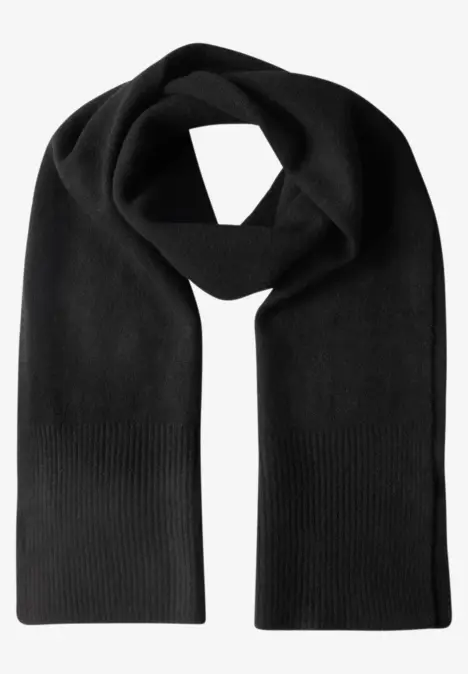 Longue écharpe en maille fine unie Black