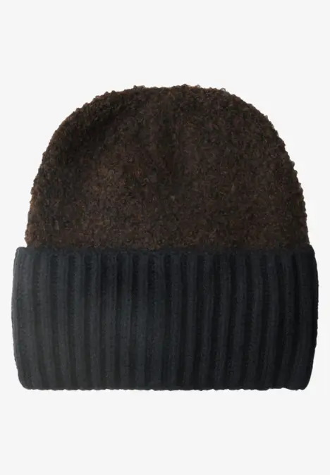 Bouclé-Mix Beanie Black