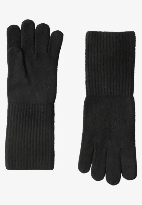 Feinstrick Handschuhe in Unifarbe Black