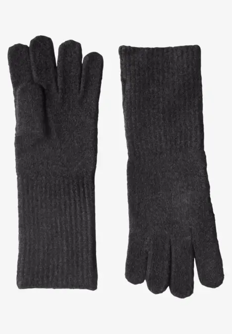 Feinstrick Handschuhe in Unifarbe anthracite melange