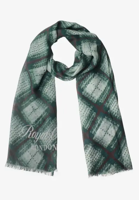 Langer Schal mit Karomuster stormy green