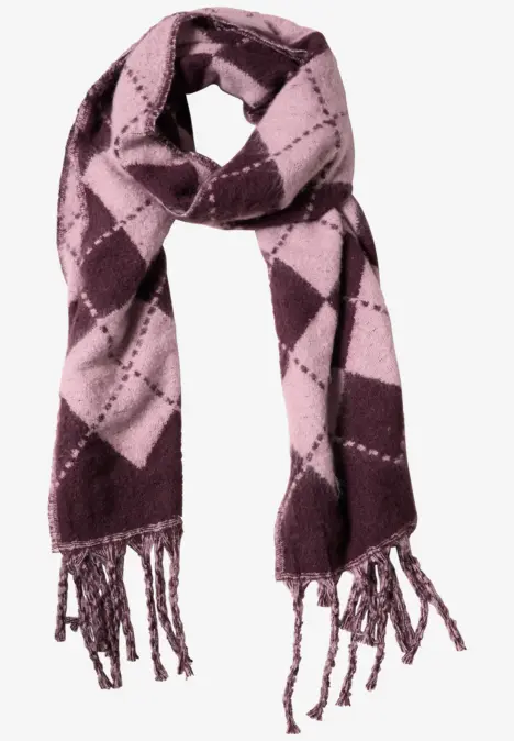 Langer Schal mit Argyle-Muster quiet rose