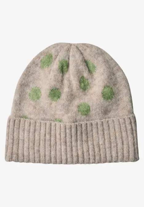 Beanie mit Punktemuster clay sand mel.
