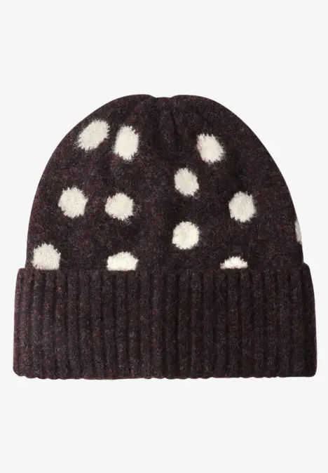 Beanie mit Punktemuster berry plum mel.