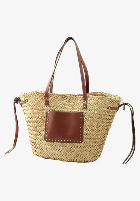 Tasche in geflochtener Korb-Optik soft sand