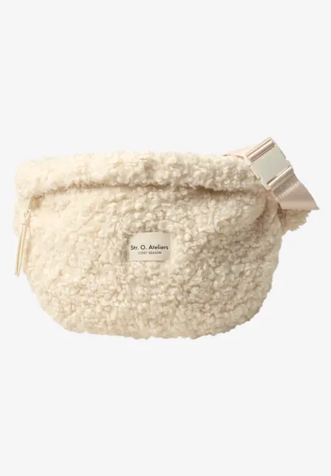 Sac à bandoulière en peluche, couleur unie barley beige