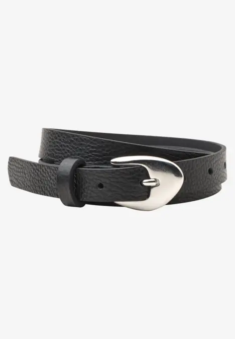 Ceinture fine à boucle décorative Black