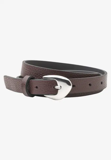 Ceinture fine à boucle décorative rustic rouge
