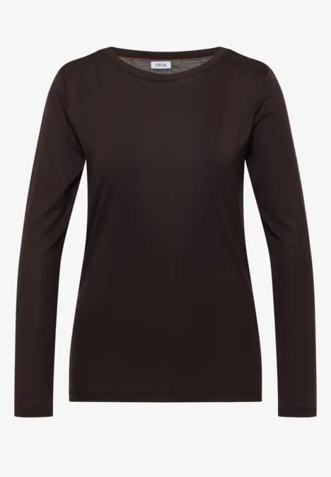 T-shirt à manches longues noir au design épuré.