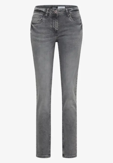 Graue Straight-Leg-Jeans mit Five-Pocket-Design und nahtfeinen Waschdetails.