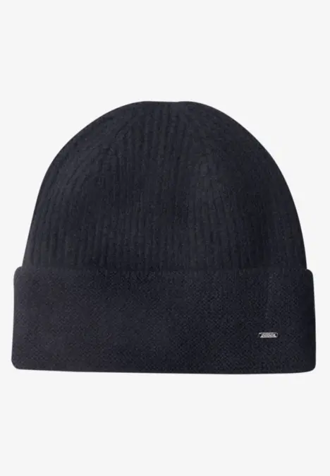 Beanie in Melange-Optik dark navy blue